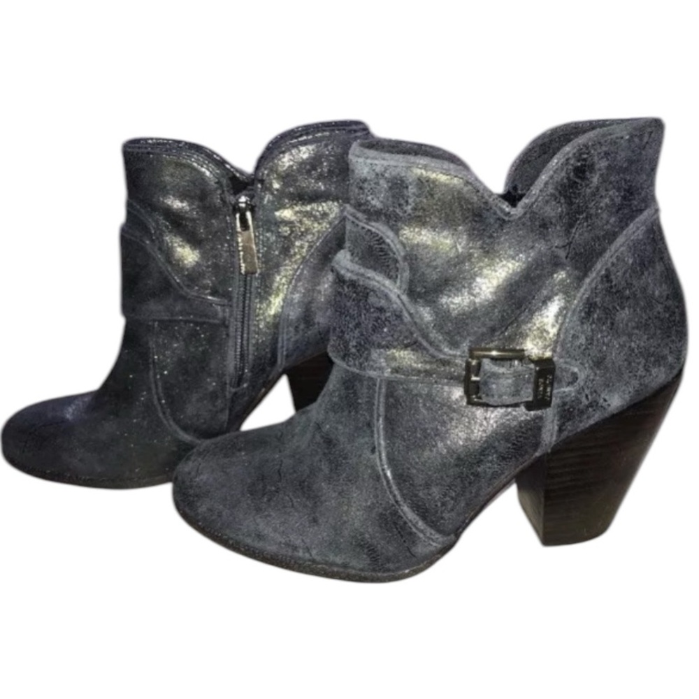 Vince Camuto Blue Gold Metallic Booties Size 7